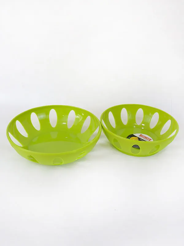 2Pc Italian Fruit Basket Green