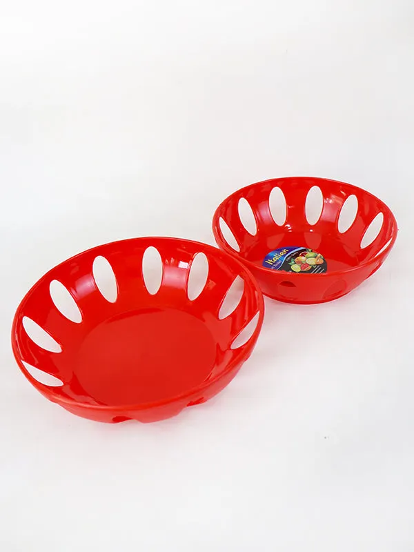 2Pc Italian Fruit Basket Red