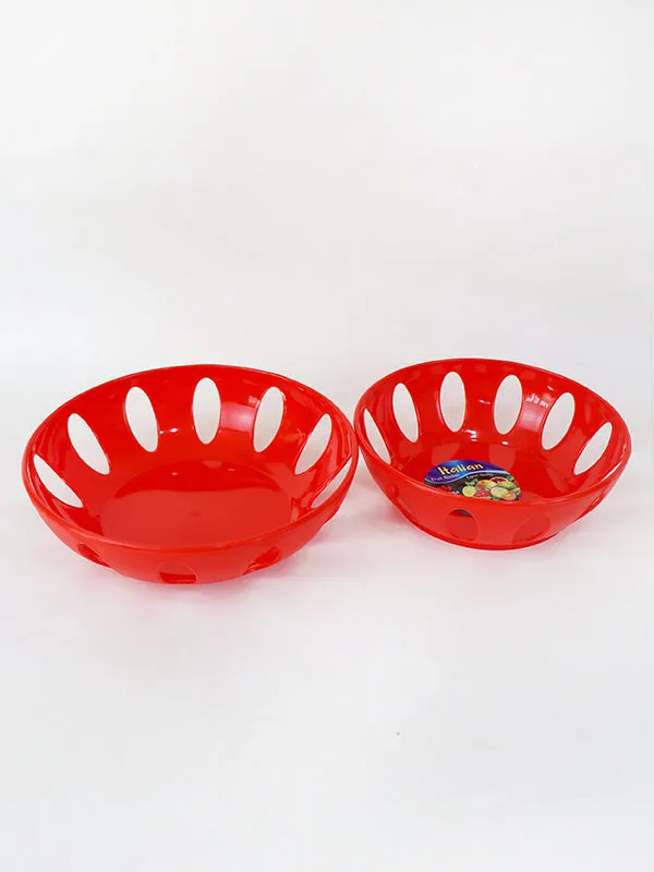 2Pc Italian Fruit Basket Red