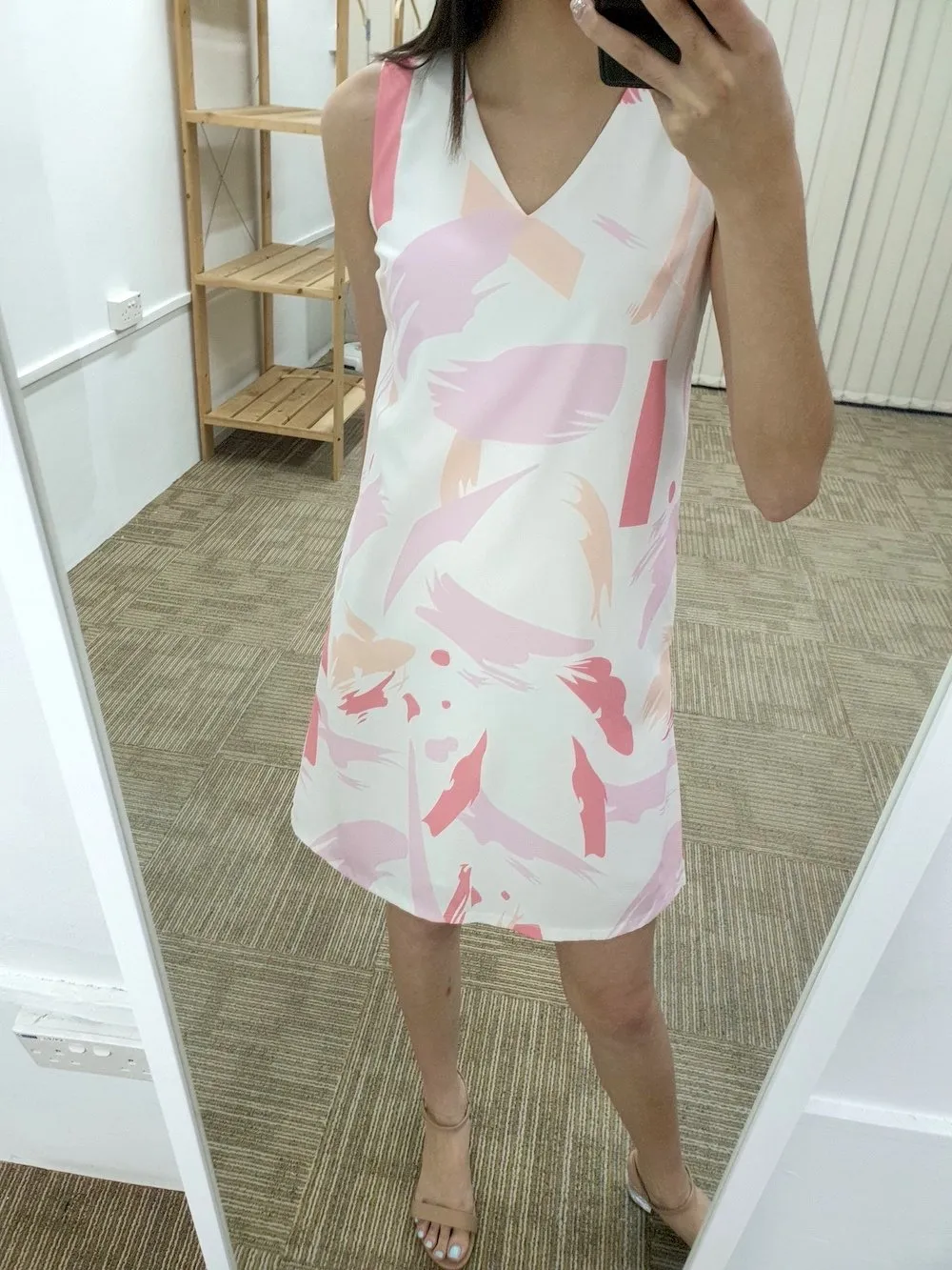 Abstract Print Shift Dress