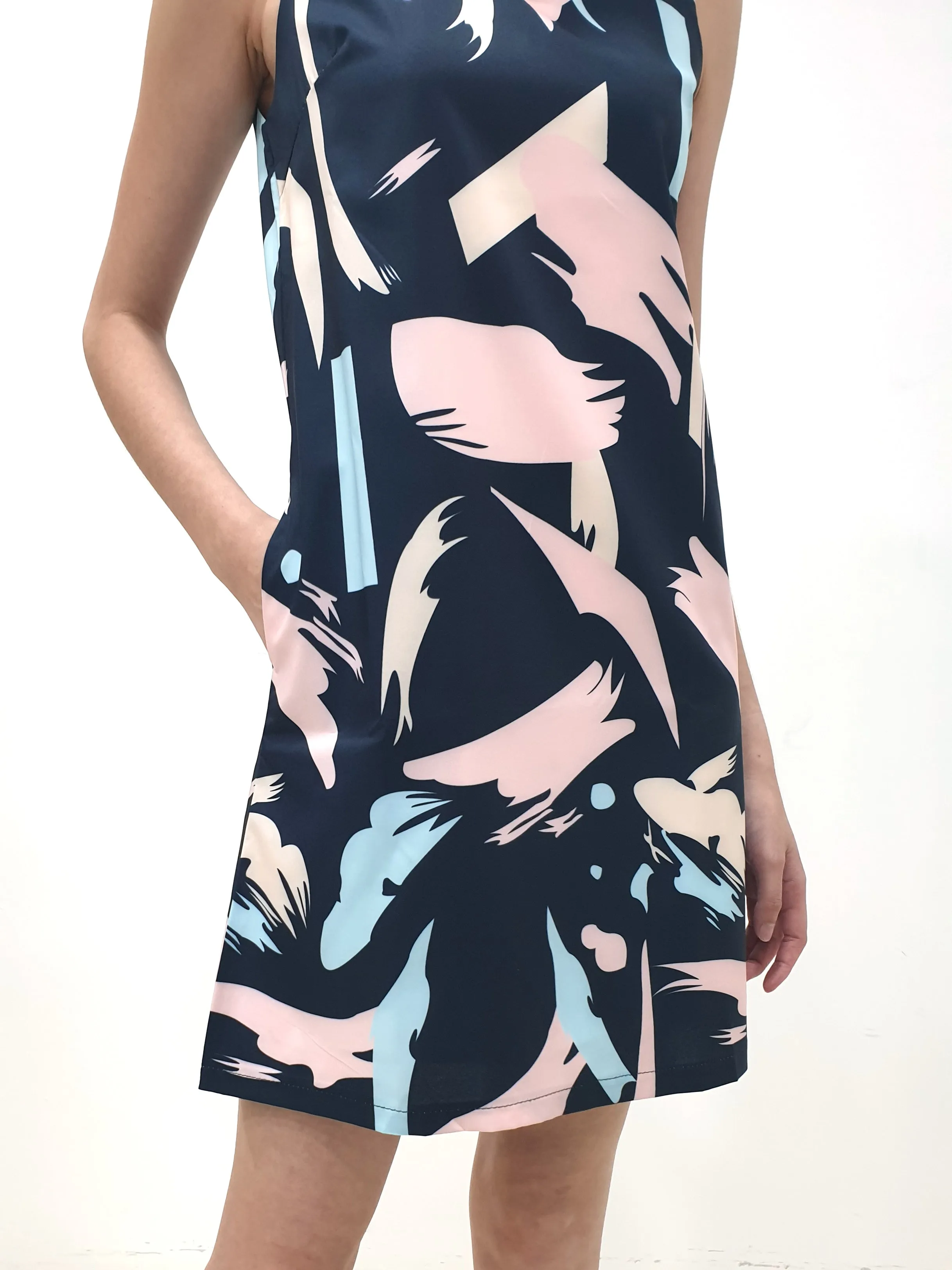 Abstract Print Shift Dress