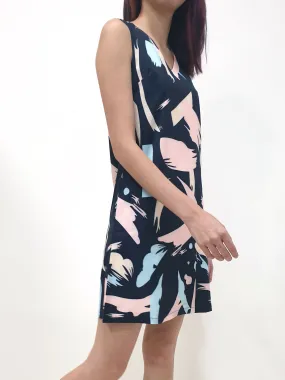 Abstract Print Shift Dress