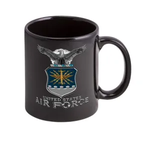 Air Force Missile Stoneware Mug Set - Black