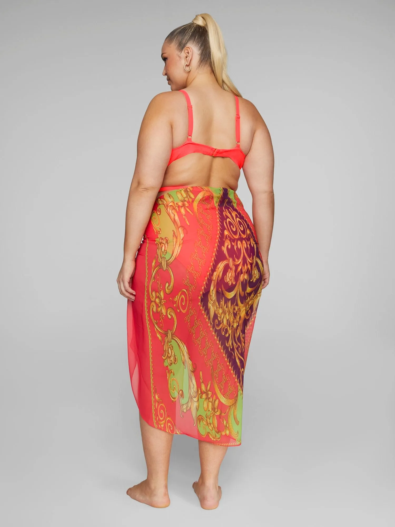 Alina Scarf Print Sarong Cover-Up