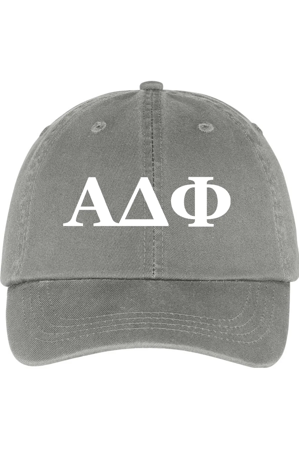 Alpha Delta Phi - Washed Twill Cap - White Embroidered Letters