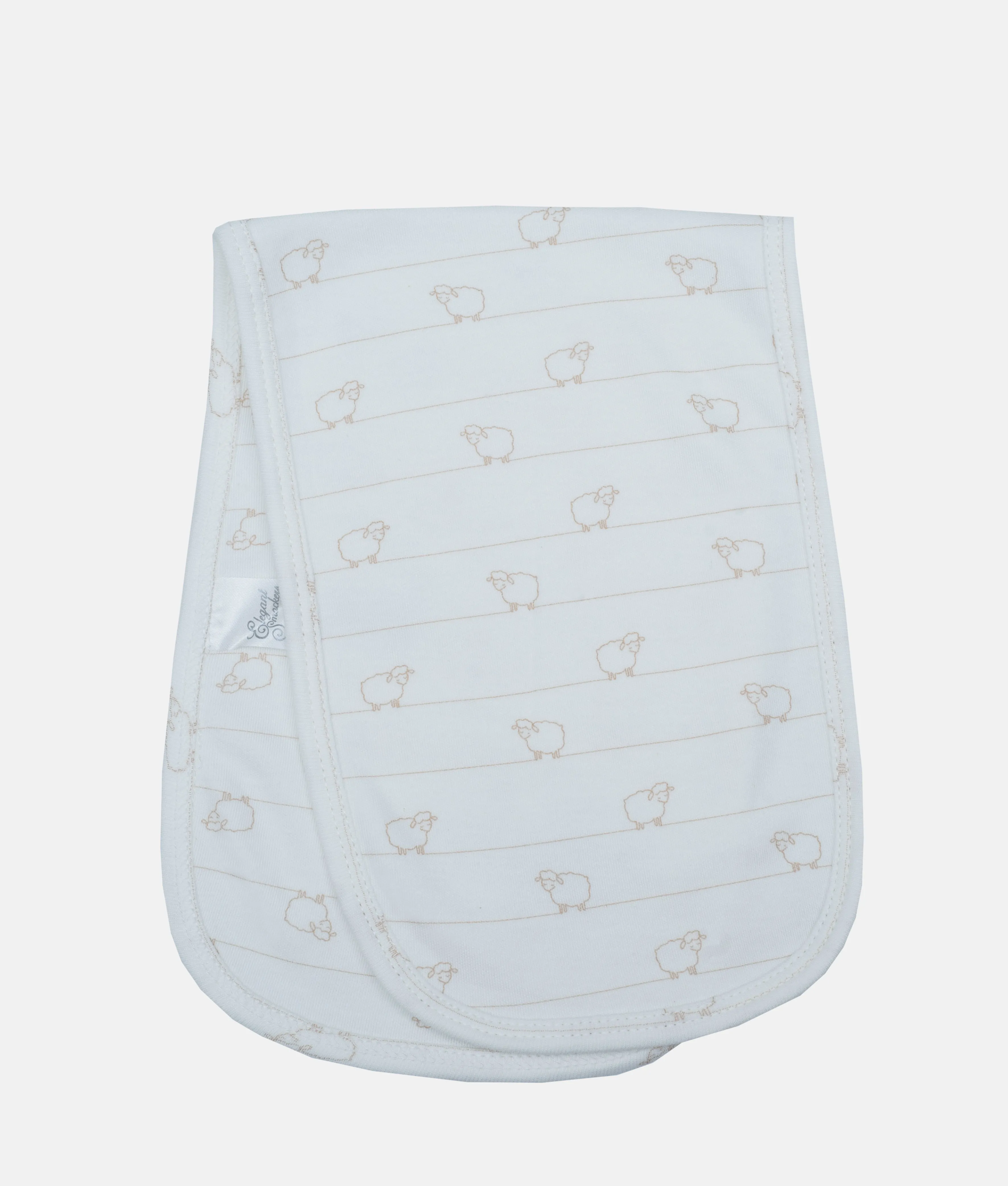 Baby Burp Cloth  -Beige Sheep Print