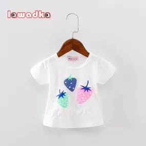 Baby Girls Strawberry Fruit Pattern Tops