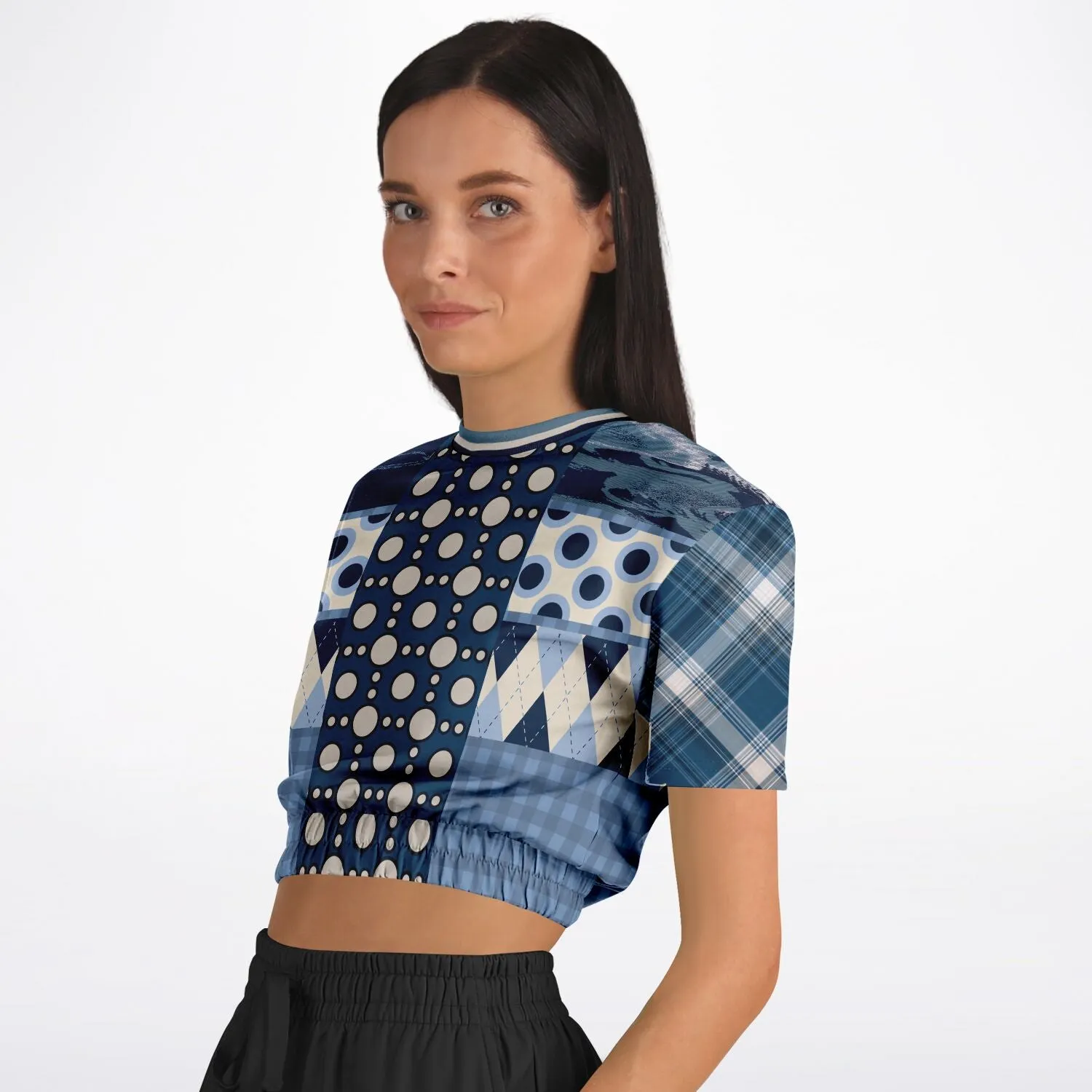 Blueberry Hill Short Sleeve Cropped Eco-Poly Sweater