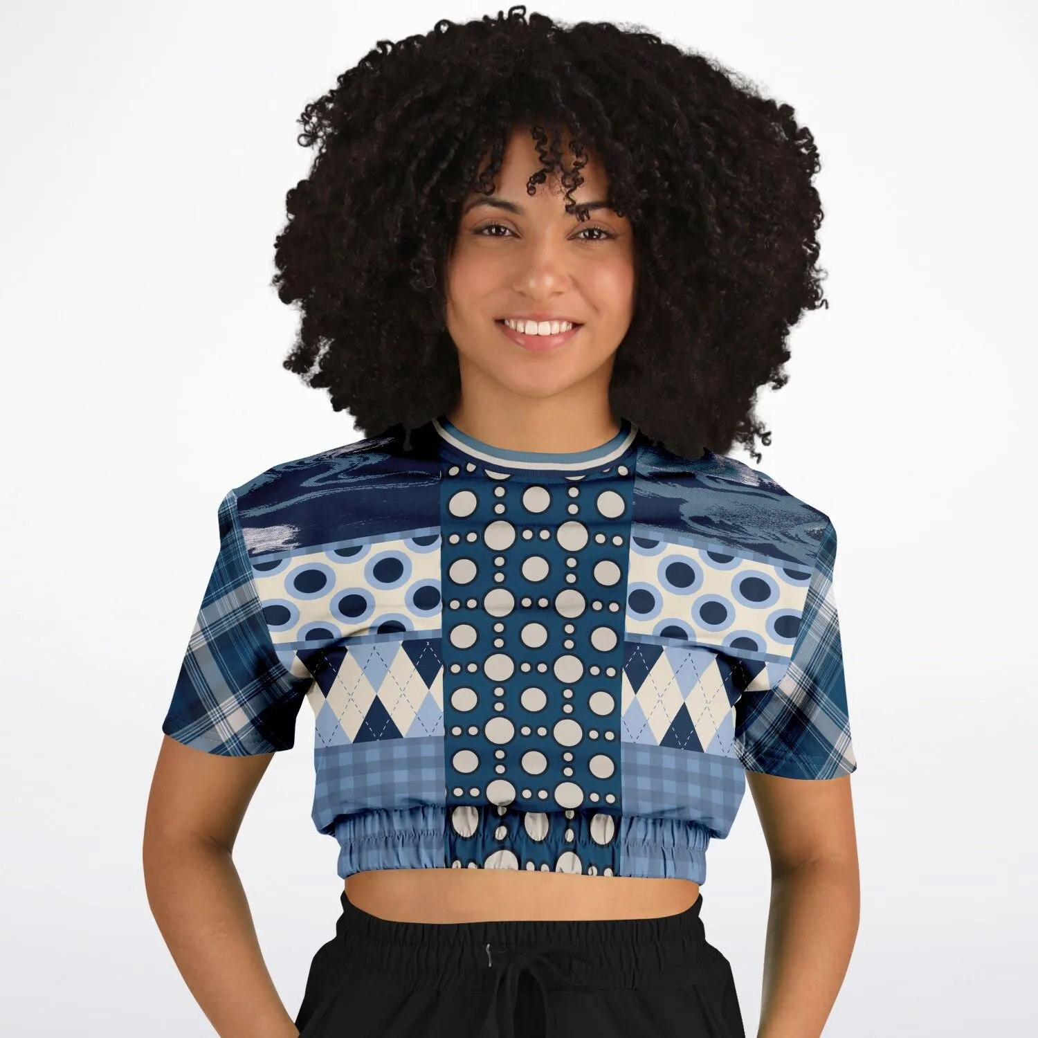 Blueberry Hill Short Sleeve Cropped Eco-Poly Sweater