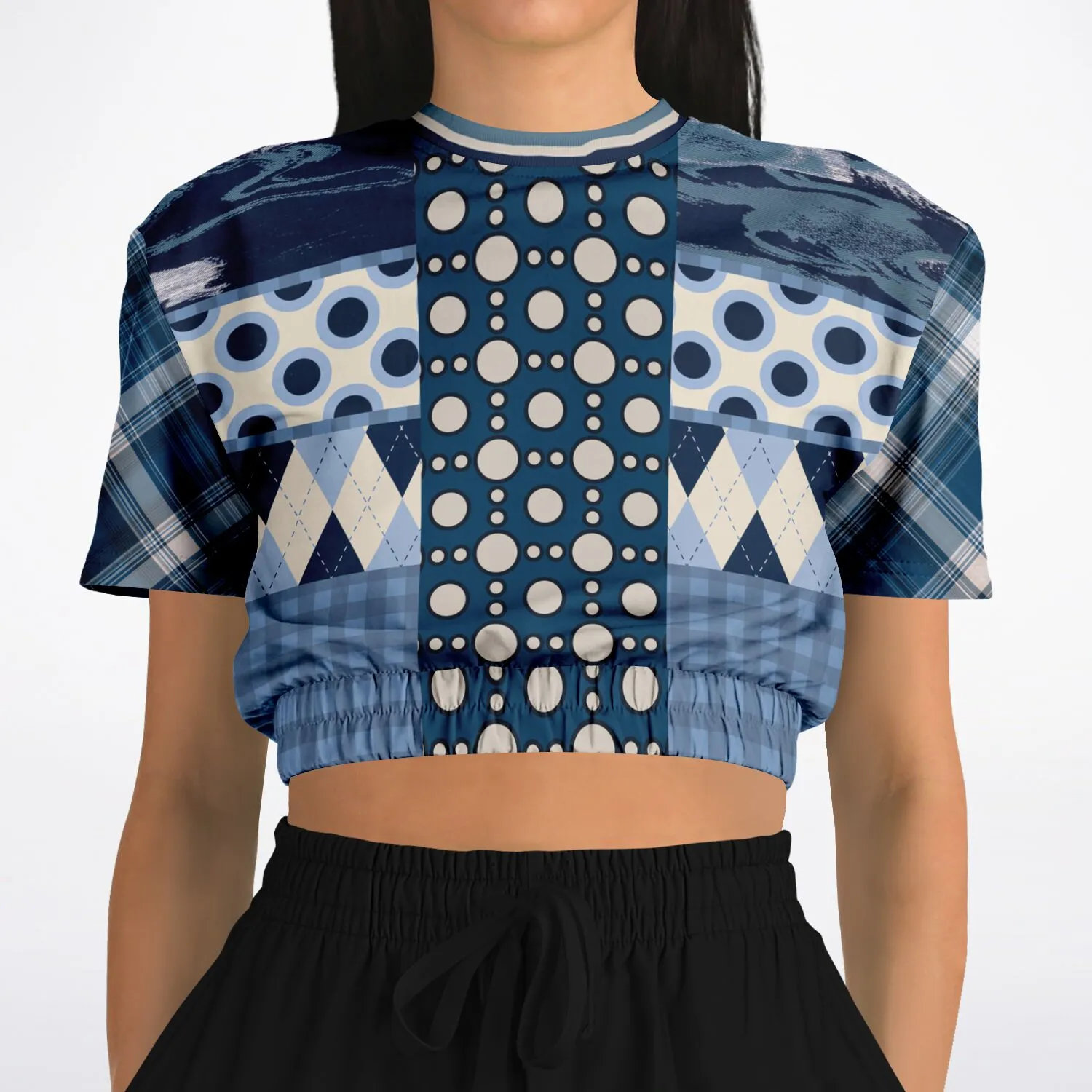 Blueberry Hill Short Sleeve Cropped Eco-Poly Sweater