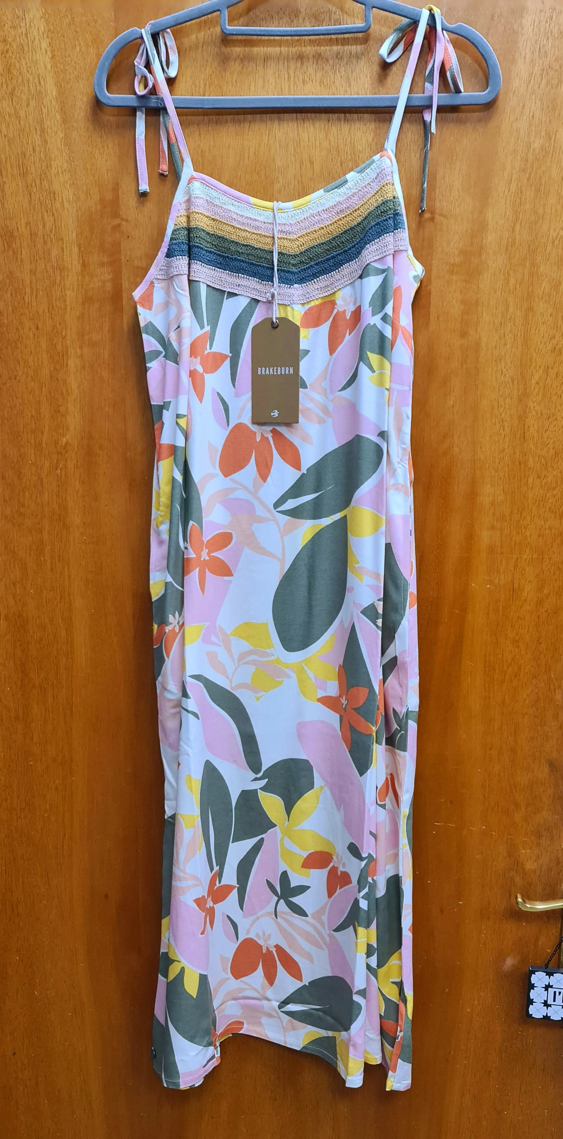 Brakeburn Tropical palm stappy dress