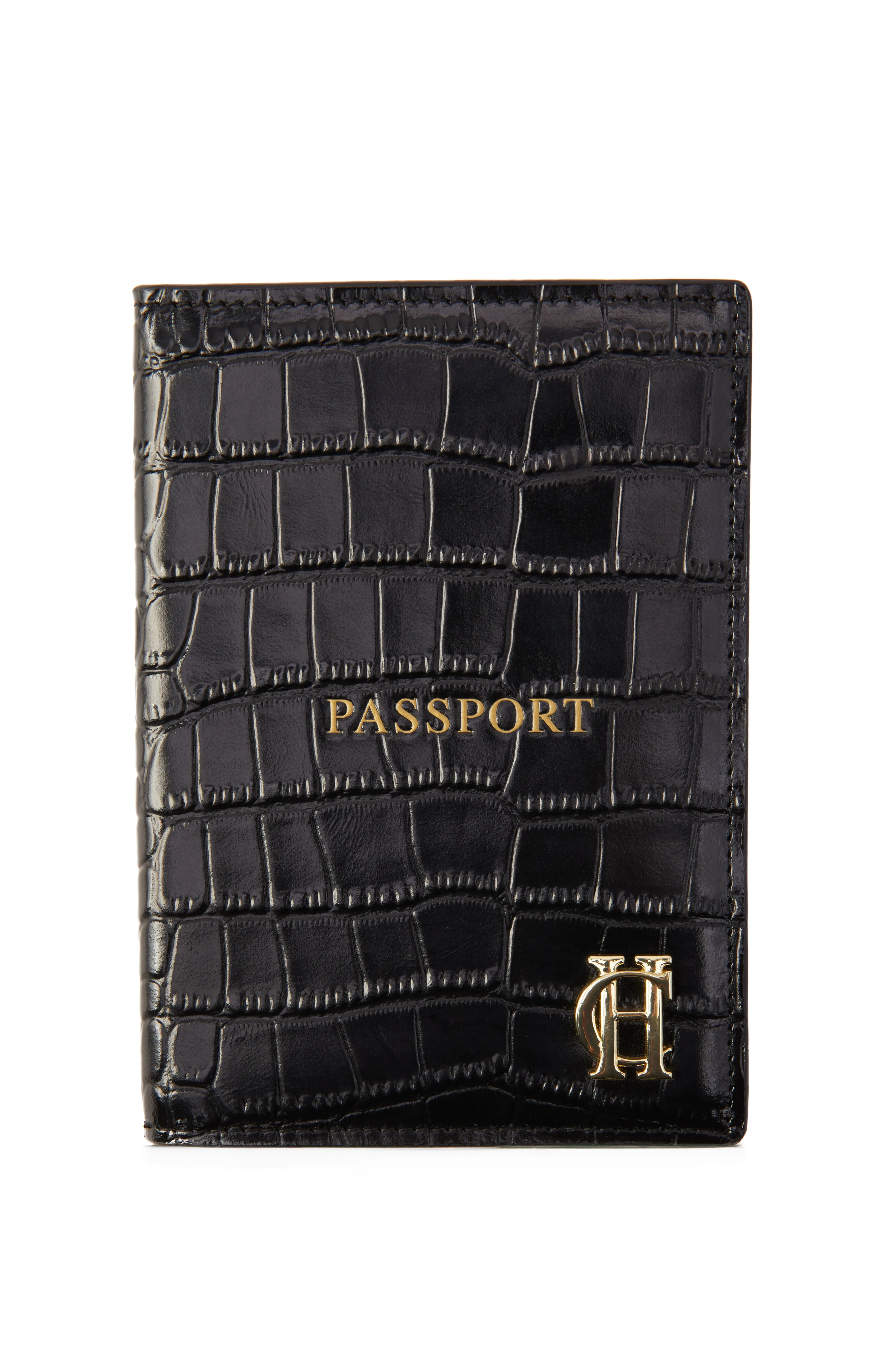 Chelsea Passport Holder (Black Croc)