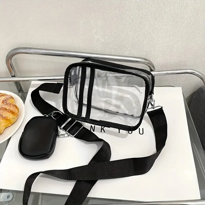 Clear Crossbody Bag With Coin Purse (Stadium Bag)