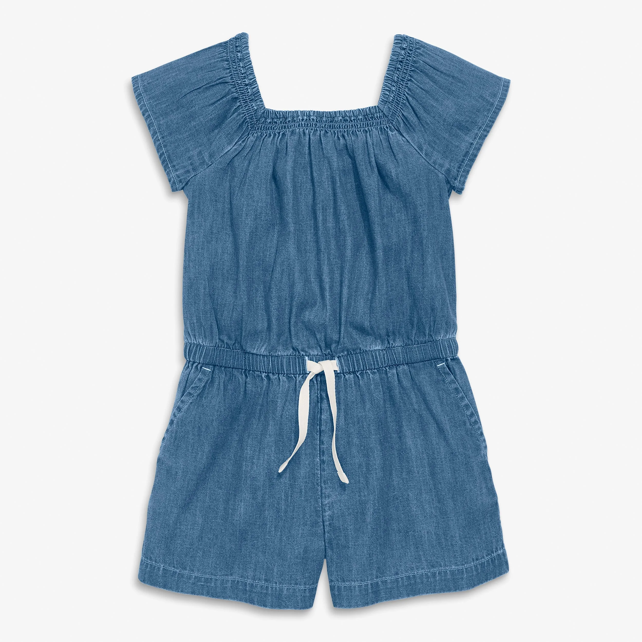 Clearance chambray square neck romper