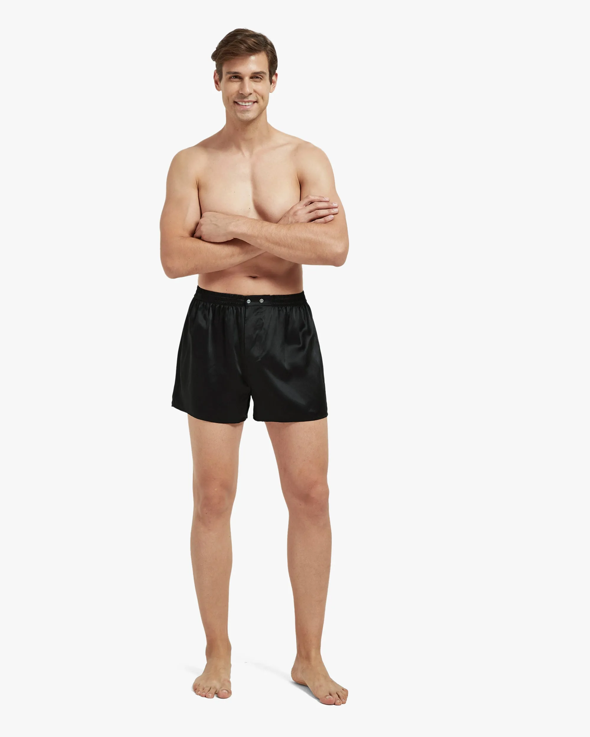 Clearance Luxury Fitted Draping Silk Boxer