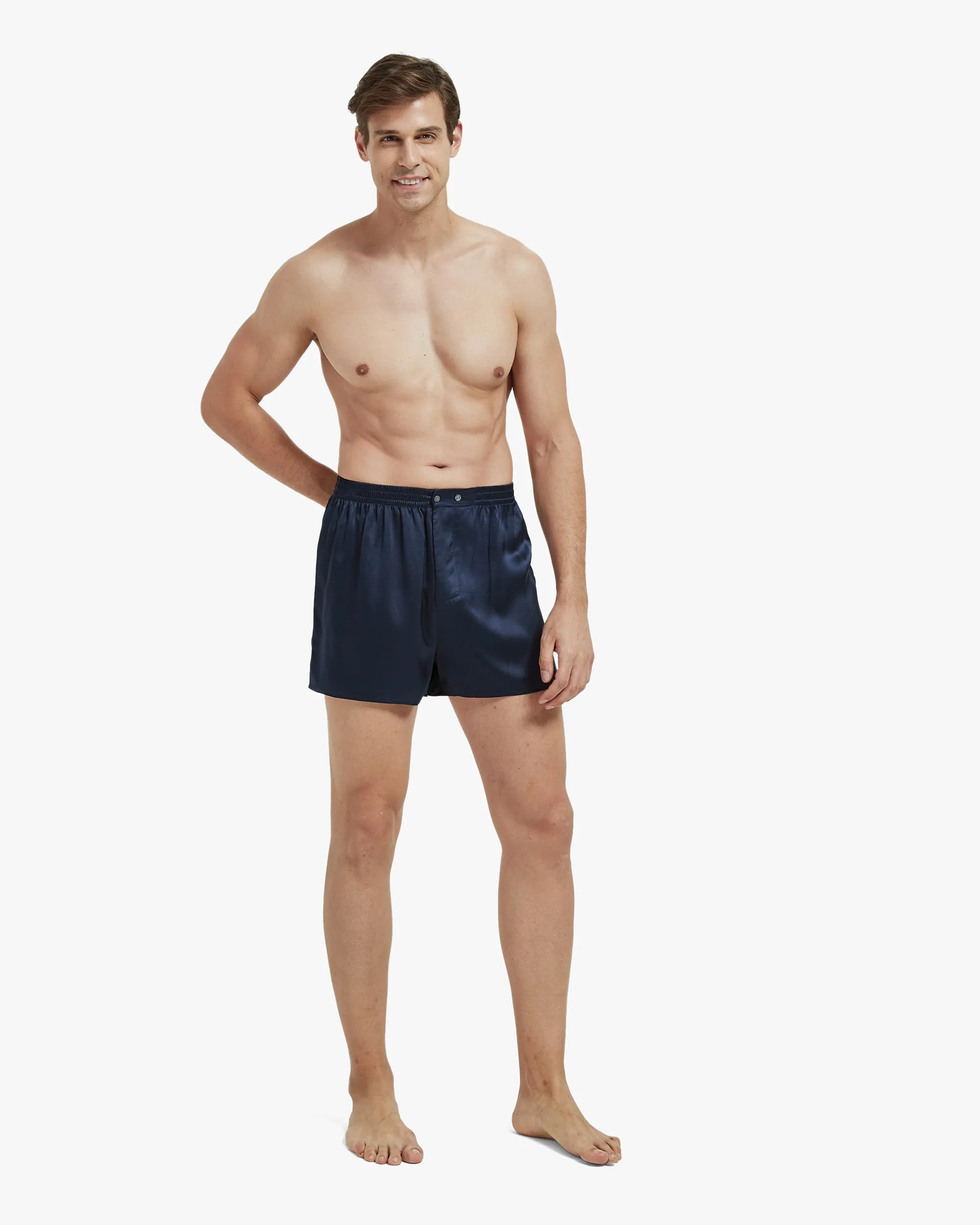 Clearance Luxury Fitted Draping Silk Boxer