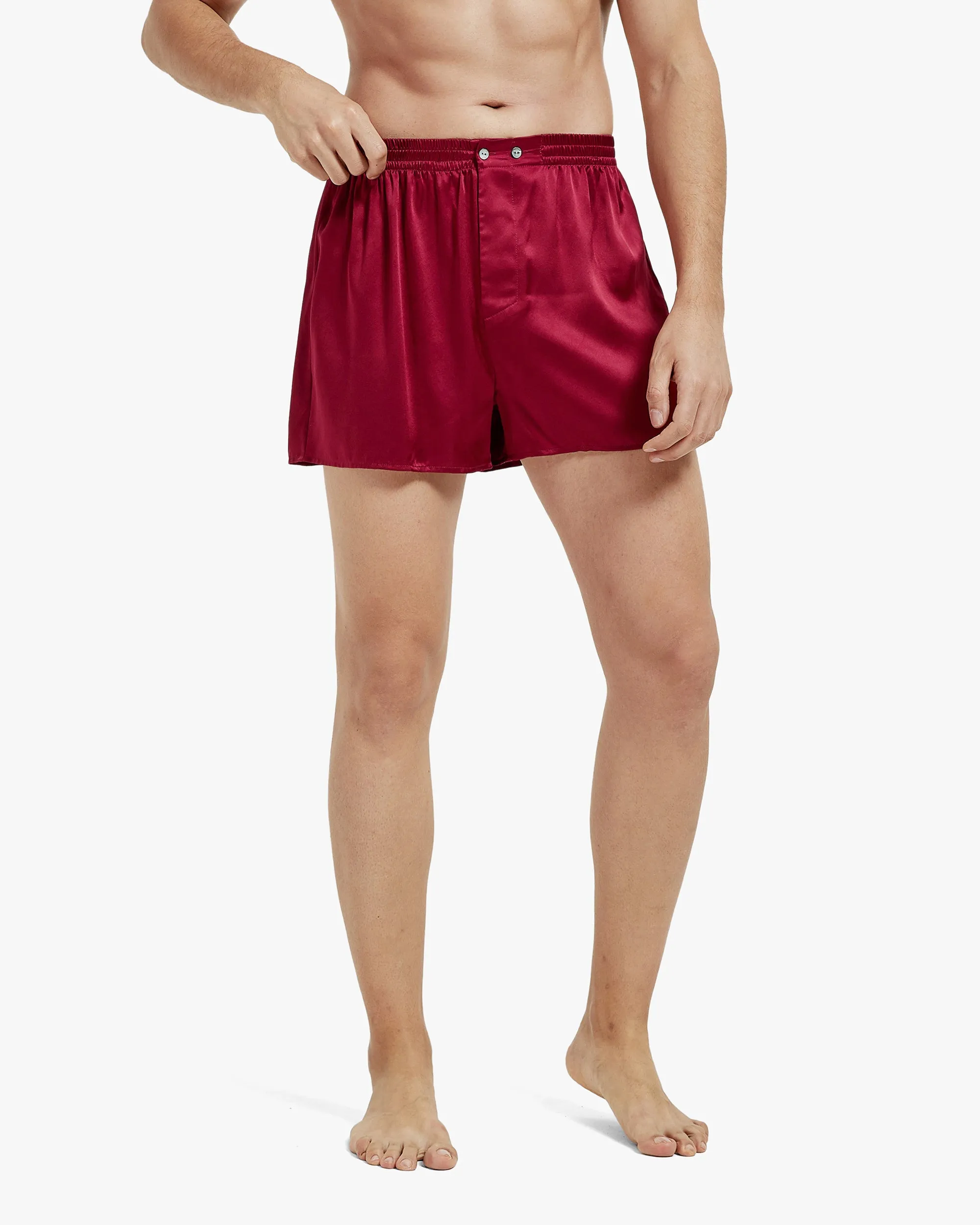 Clearance Luxury Fitted Draping Silk Boxer