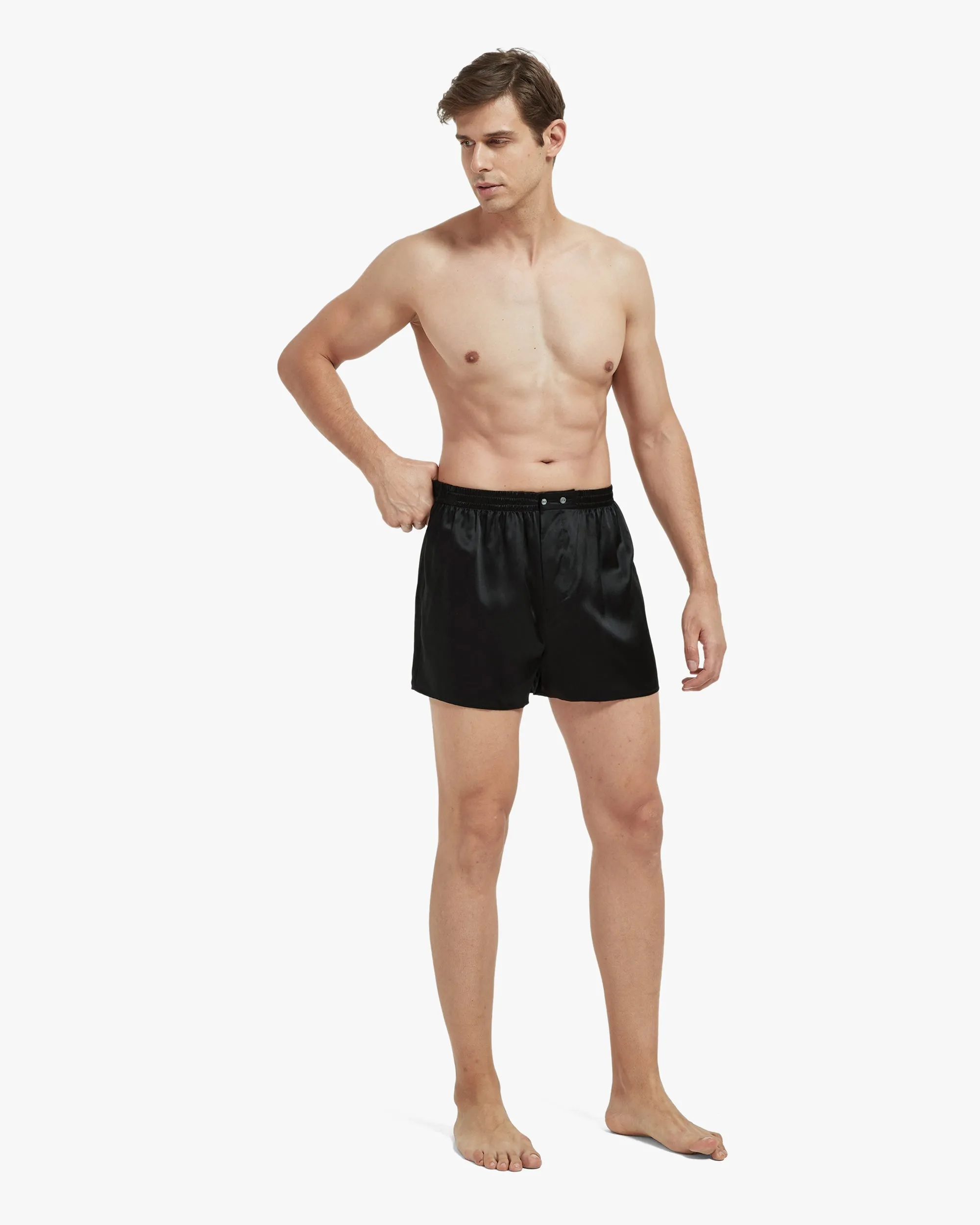 Clearance Luxury Fitted Draping Silk Boxer