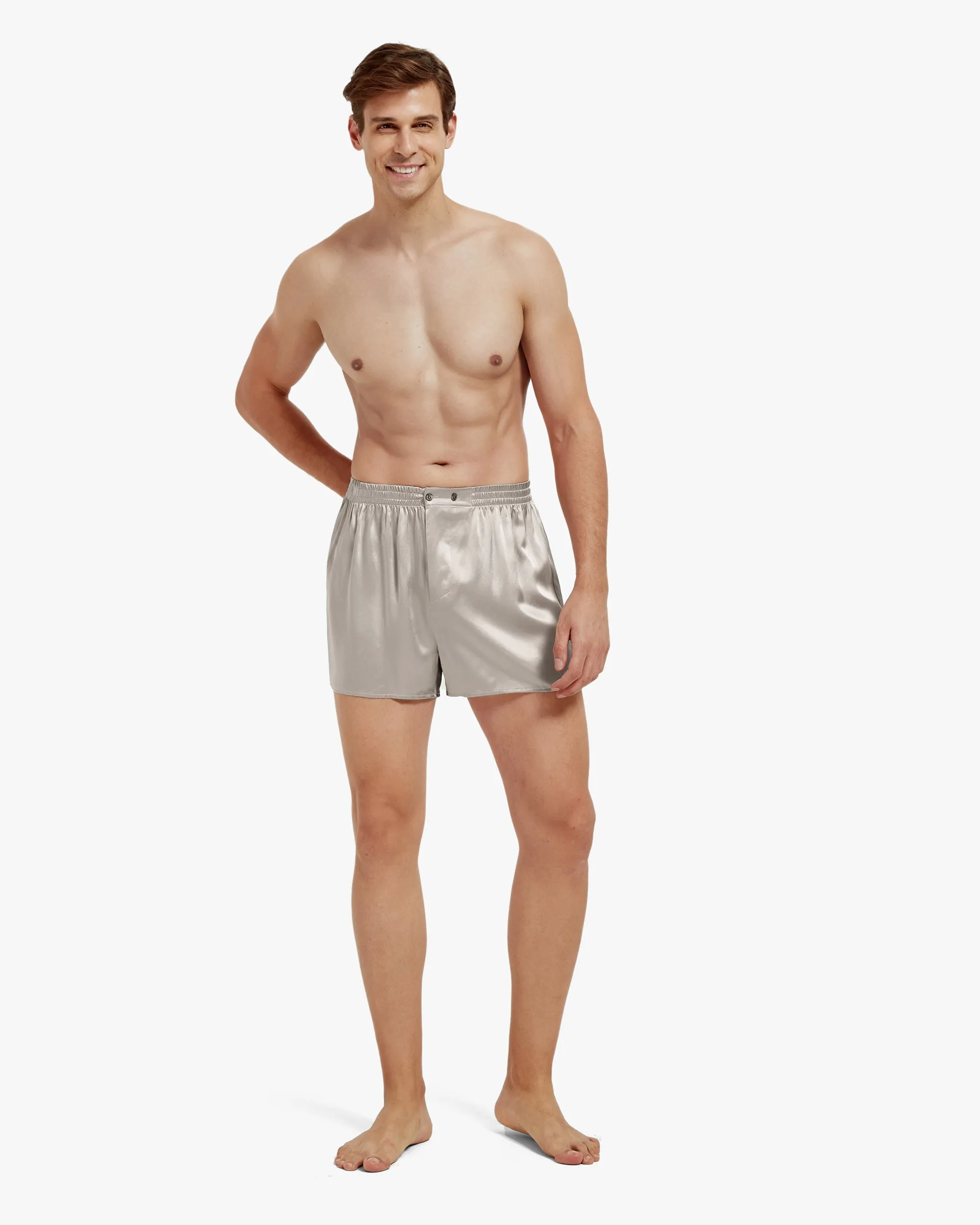 Clearance Luxury Fitted Draping Silk Boxer