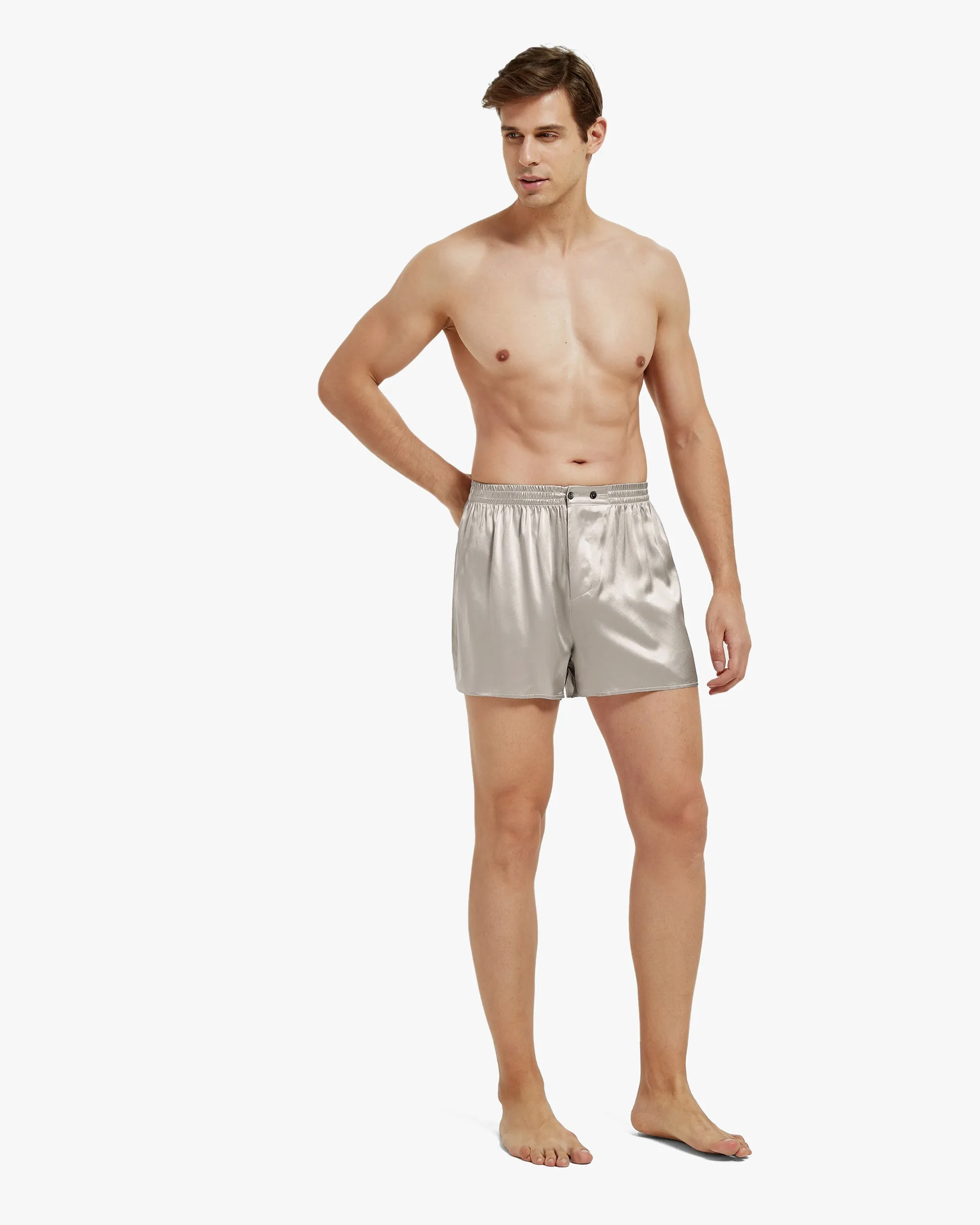 Clearance Luxury Fitted Draping Silk Boxer