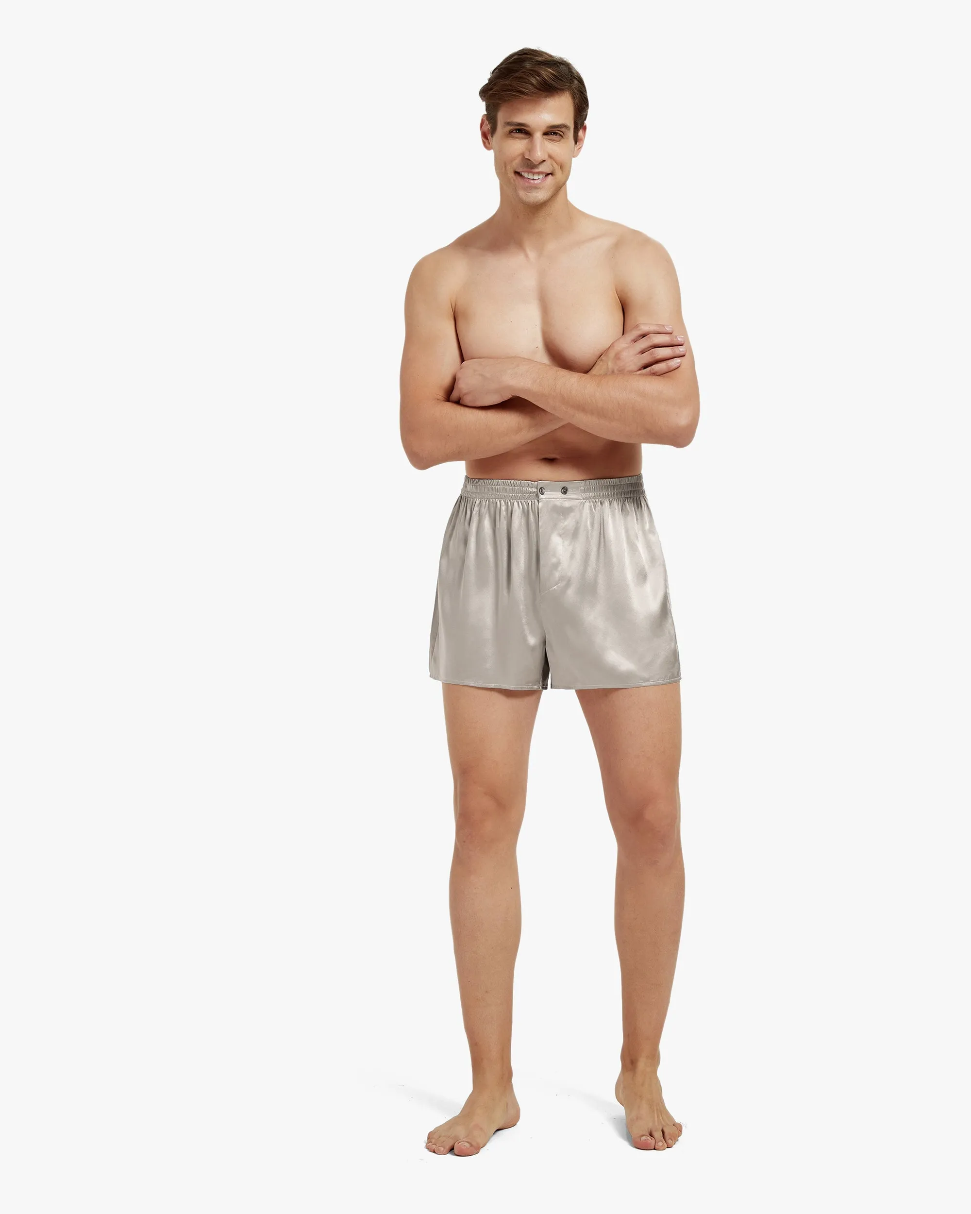 Clearance Luxury Fitted Draping Silk Boxer