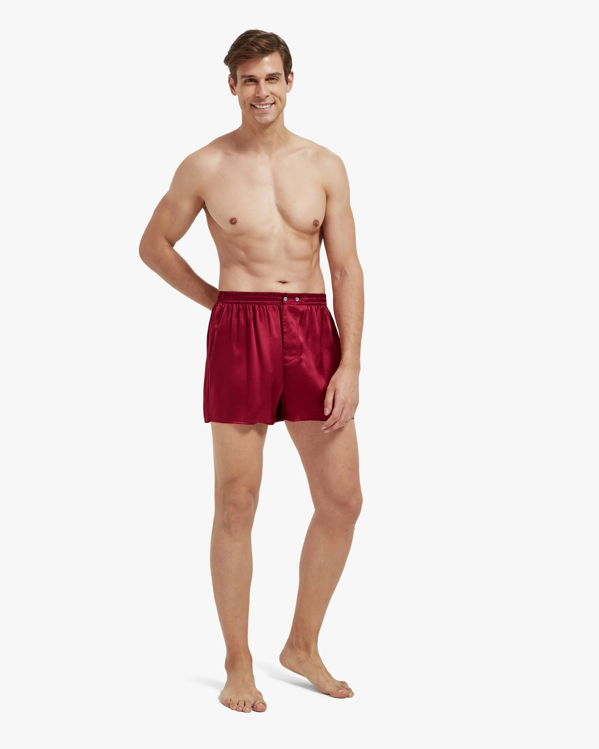 Clearance Luxury Fitted Draping Silk Boxer