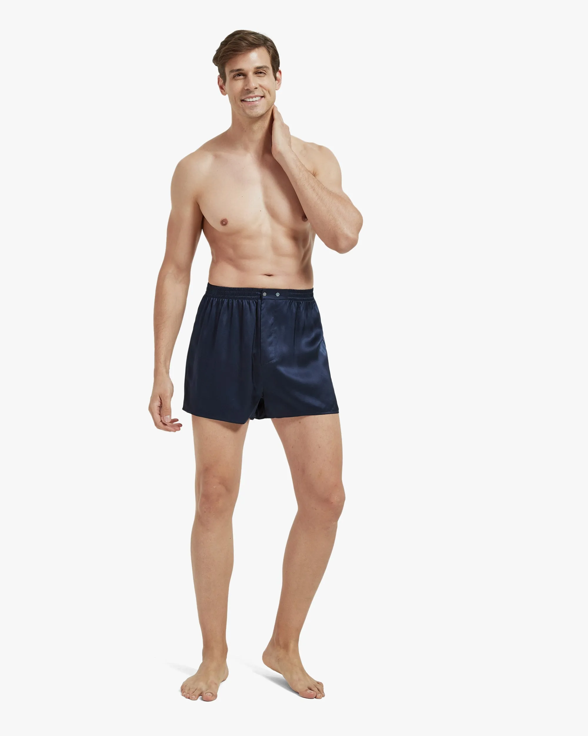 Clearance Luxury Fitted Draping Silk Boxer