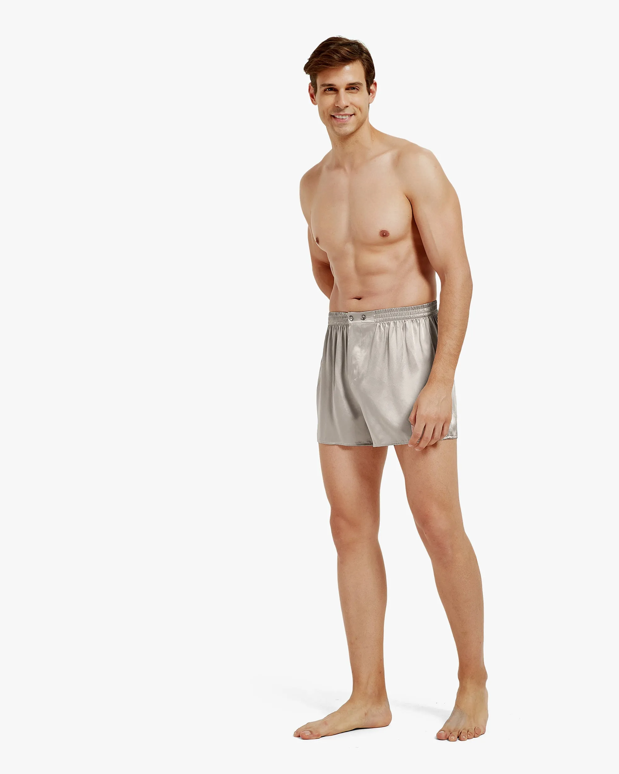 Clearance Luxury Fitted Draping Silk Boxer