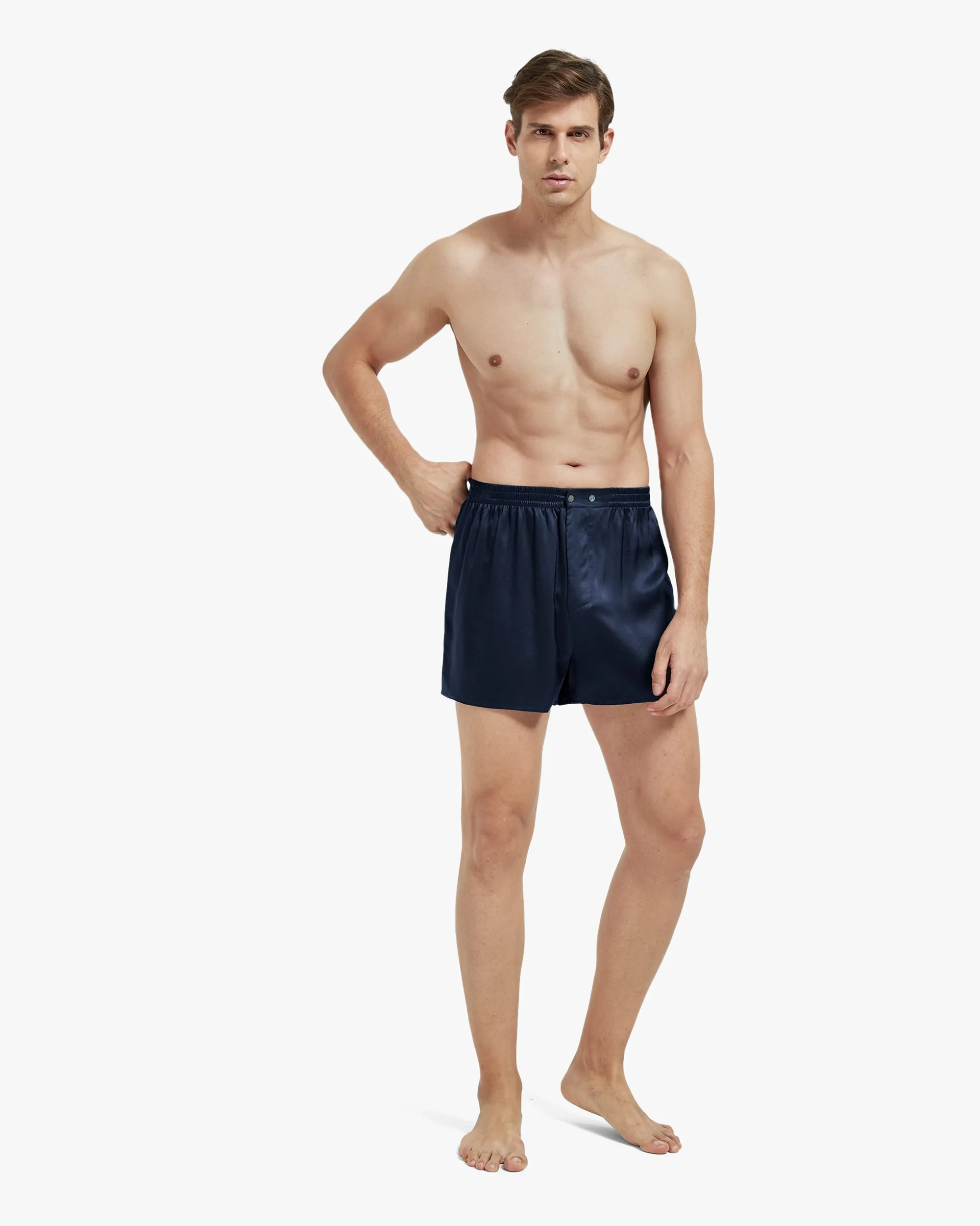 Clearance Luxury Fitted Draping Silk Boxer