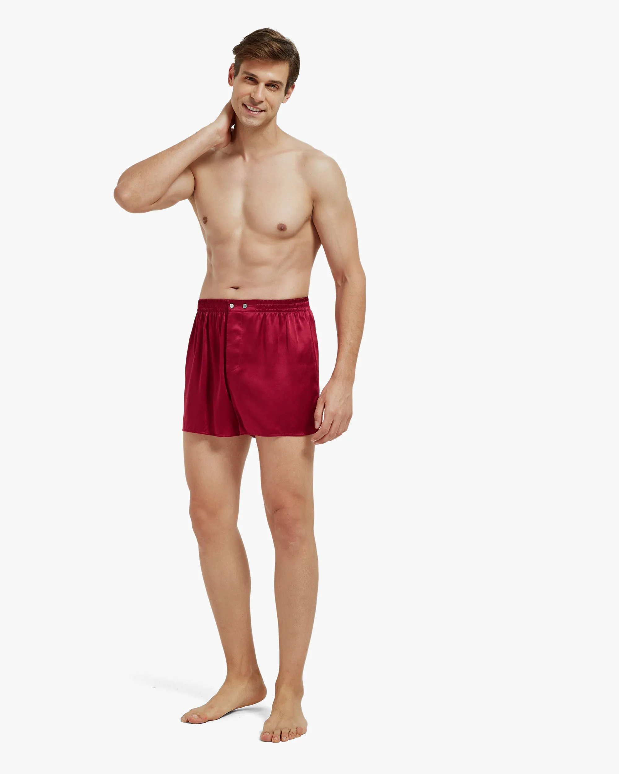 Clearance Luxury Fitted Draping Silk Boxer