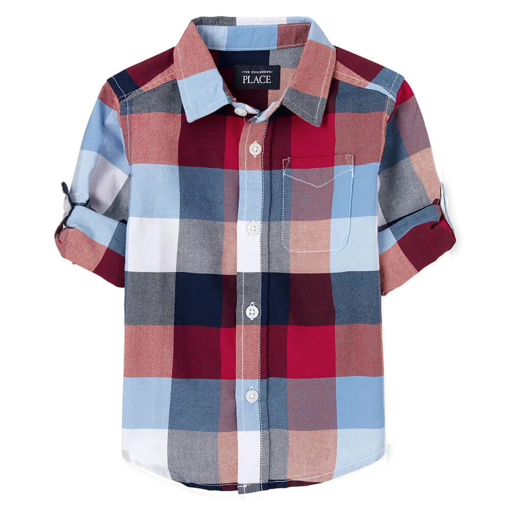 CP Red Blue and White Casual Check Shirt 1728