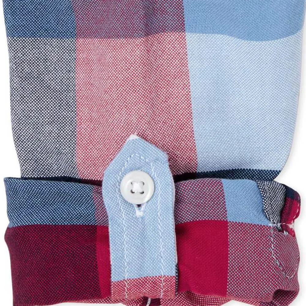 CP Red Blue and White Casual Check Shirt 1728