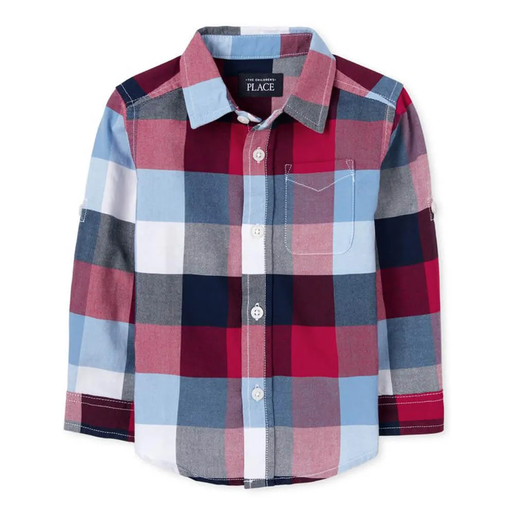 CP Red Blue and White Casual Check Shirt 1728