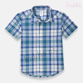 CRT White and Blue Check Casual Shirt 3780