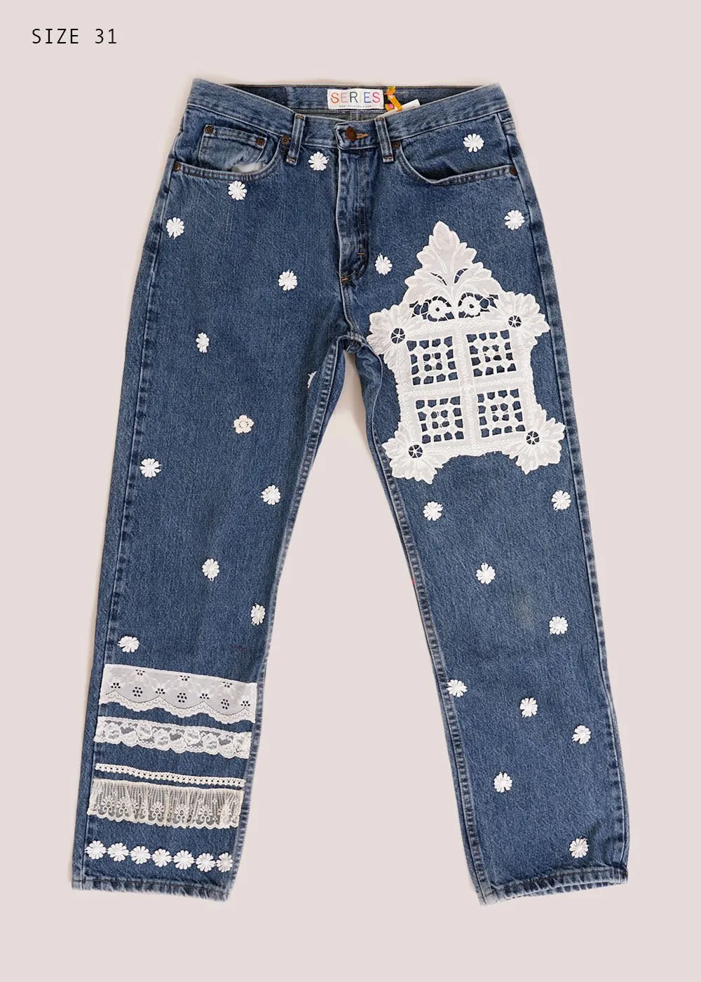 Doily Denim Pants