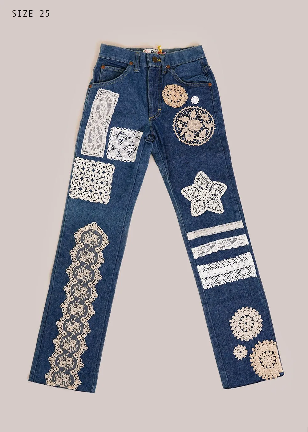 Doily Denim Pants