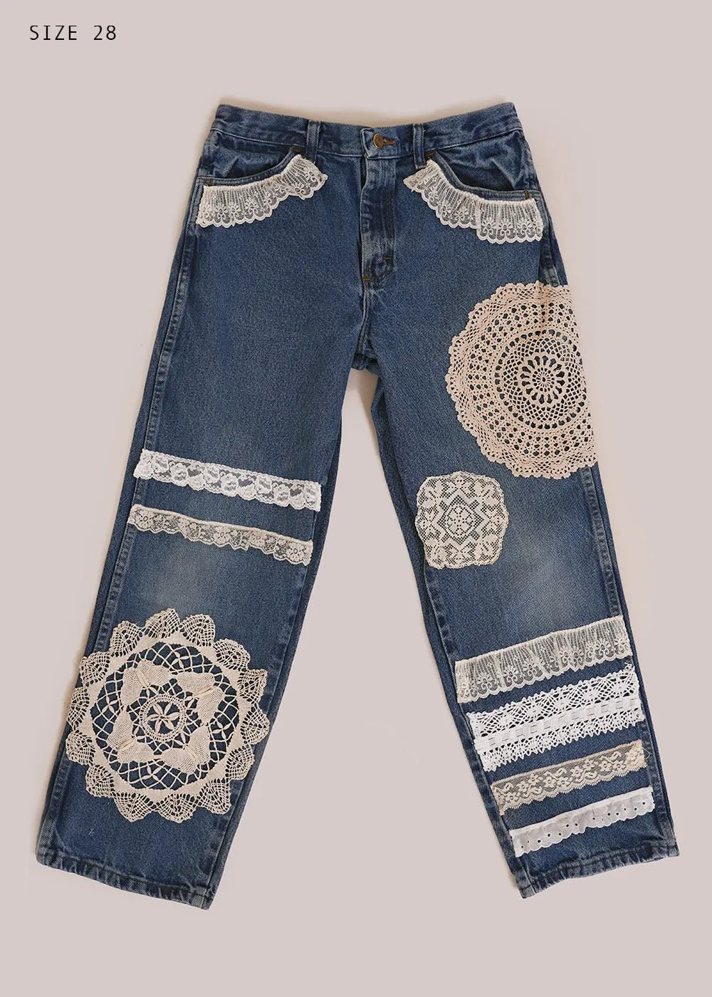 Doily Denim Pants