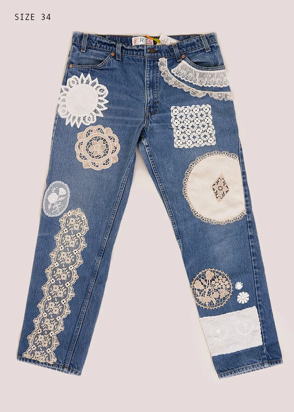 Doily Denim Pants