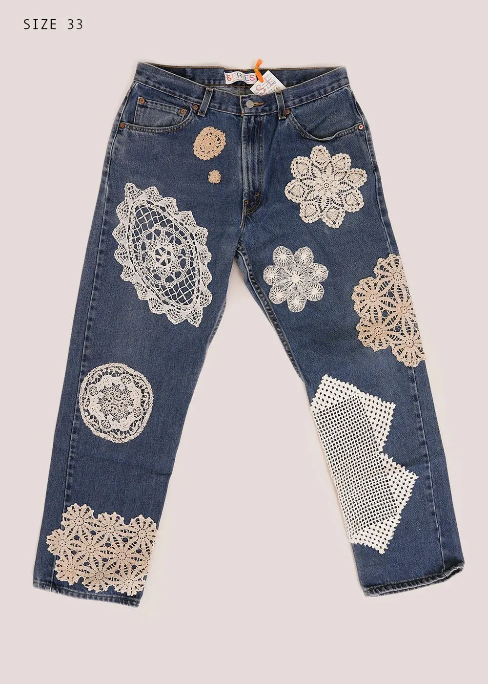 Doily Denim Pants