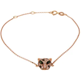 EFFY Tsavorite Panther Bracelet in 14k Rose Gold