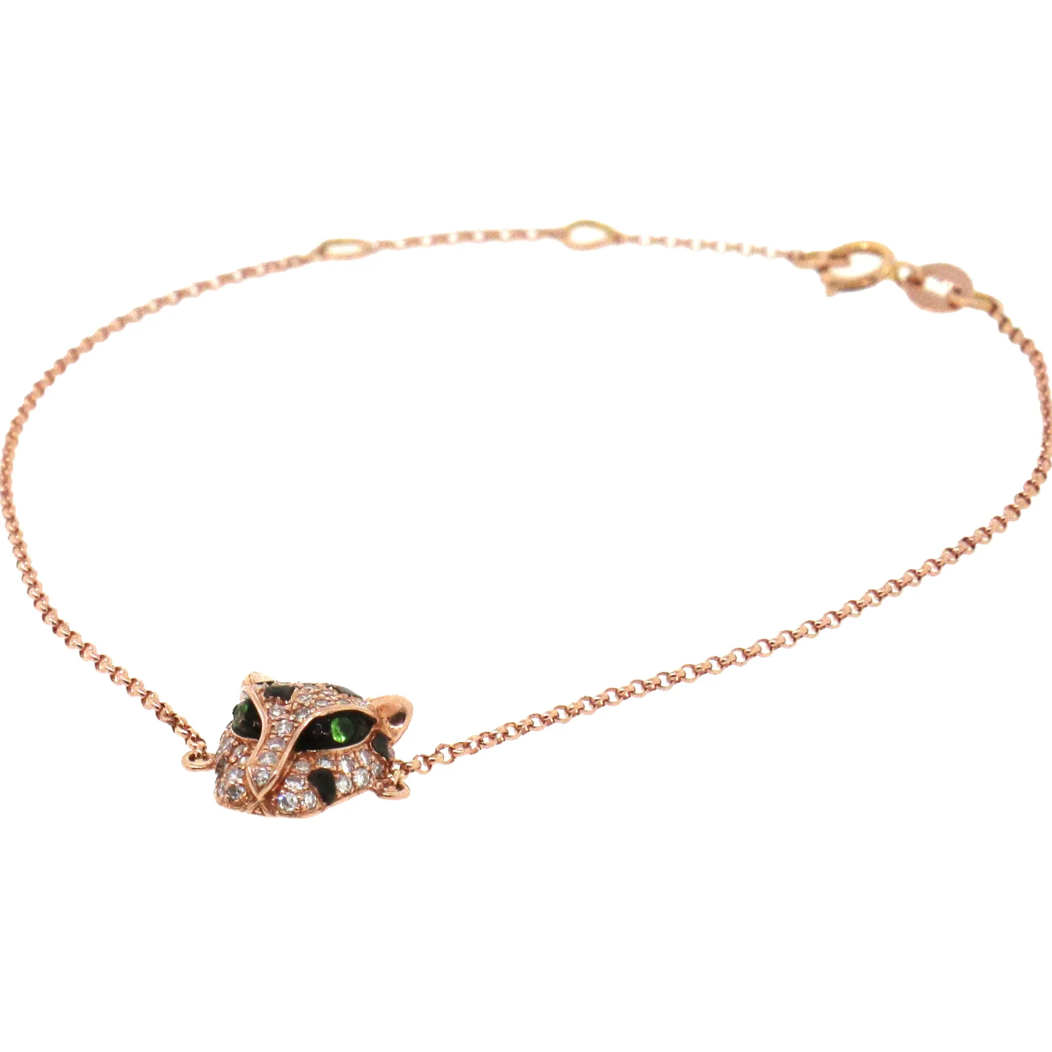 EFFY Tsavorite Panther Bracelet in 14k Rose Gold