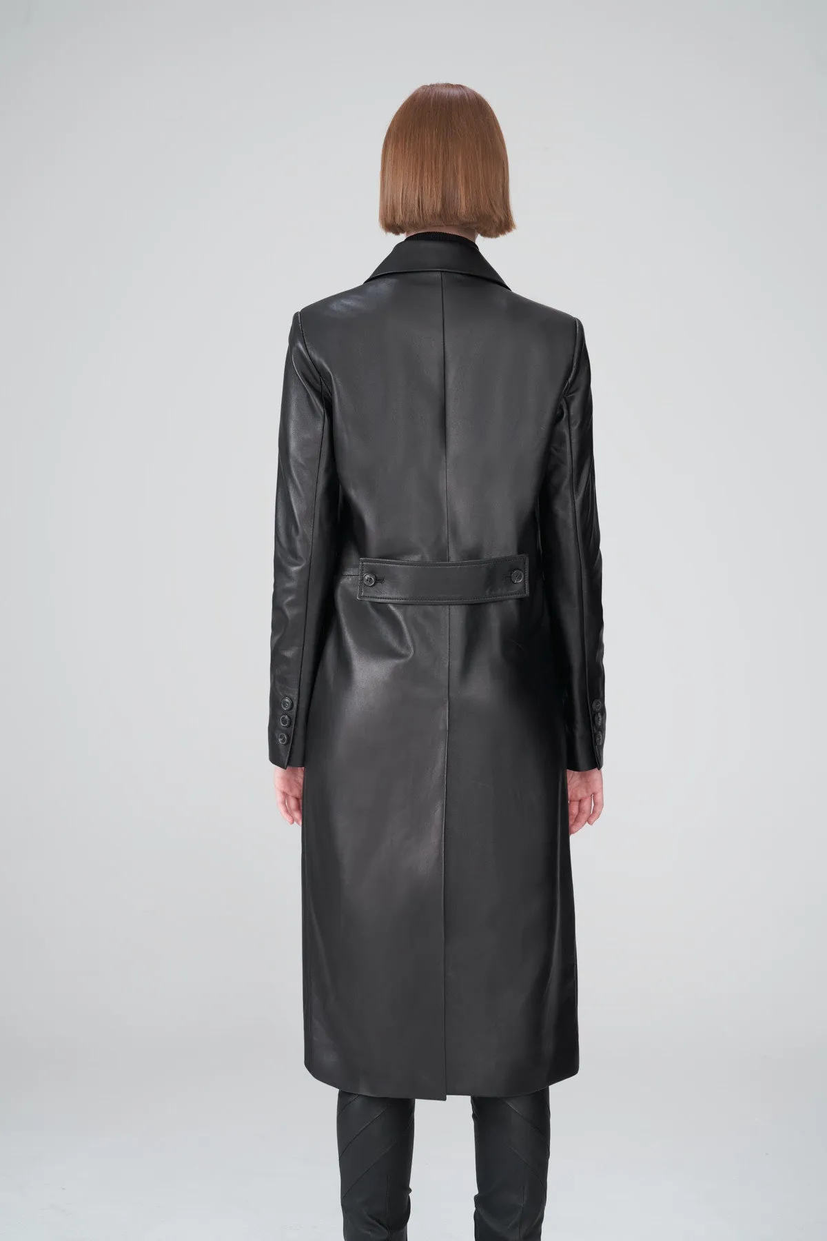 Elfie - Black Leather Coat