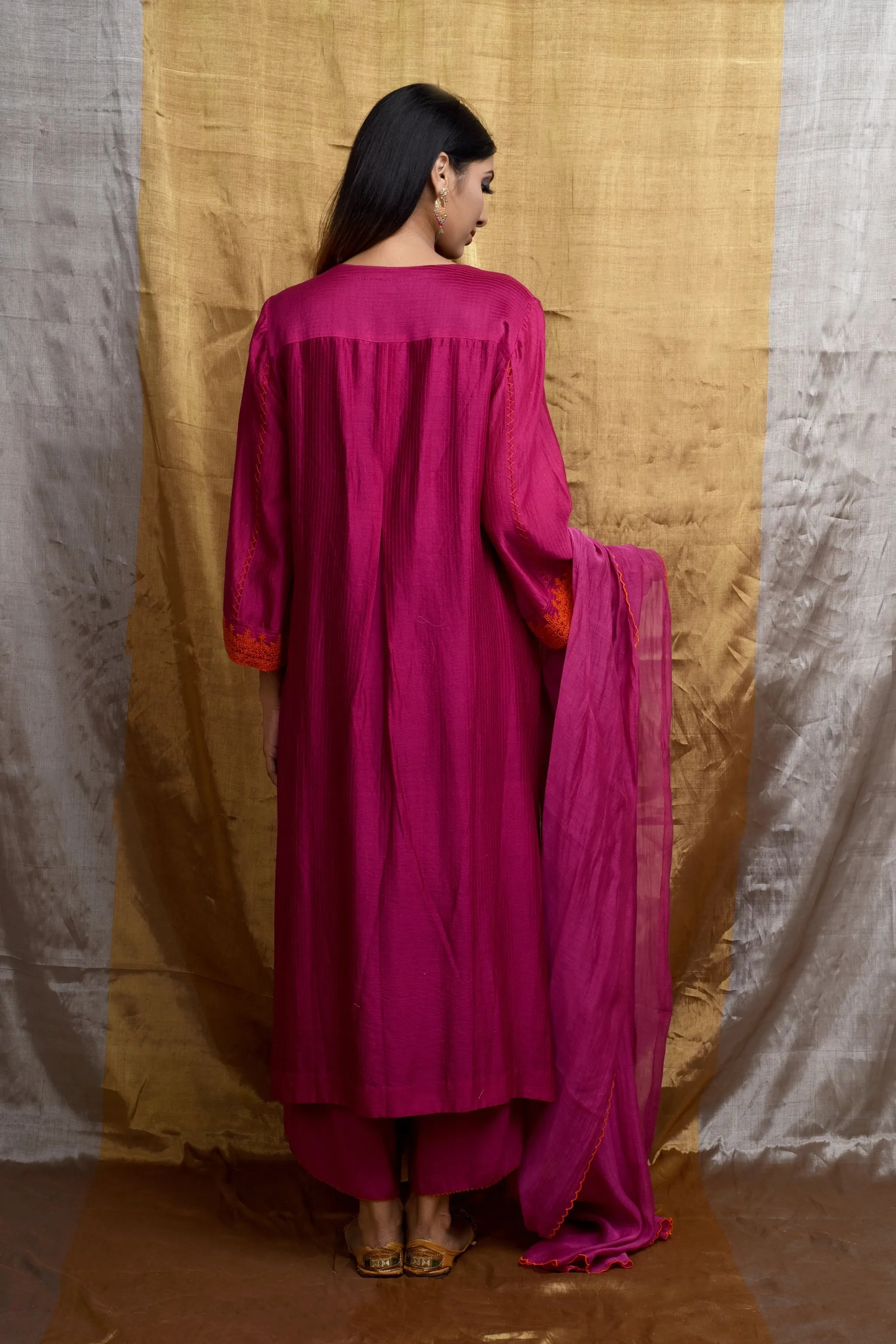 Fuchsia kurta Set