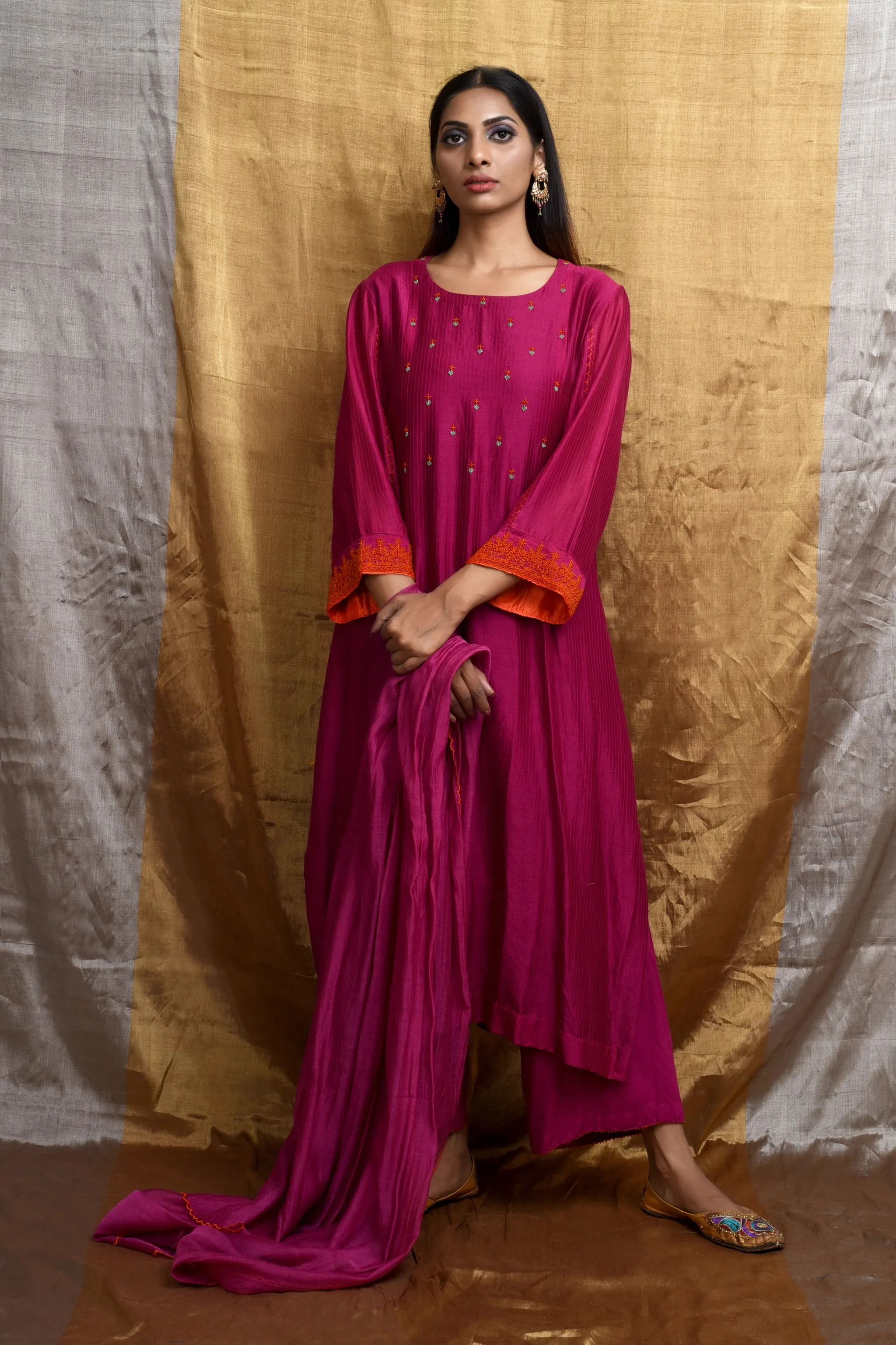 Fuchsia kurta Set