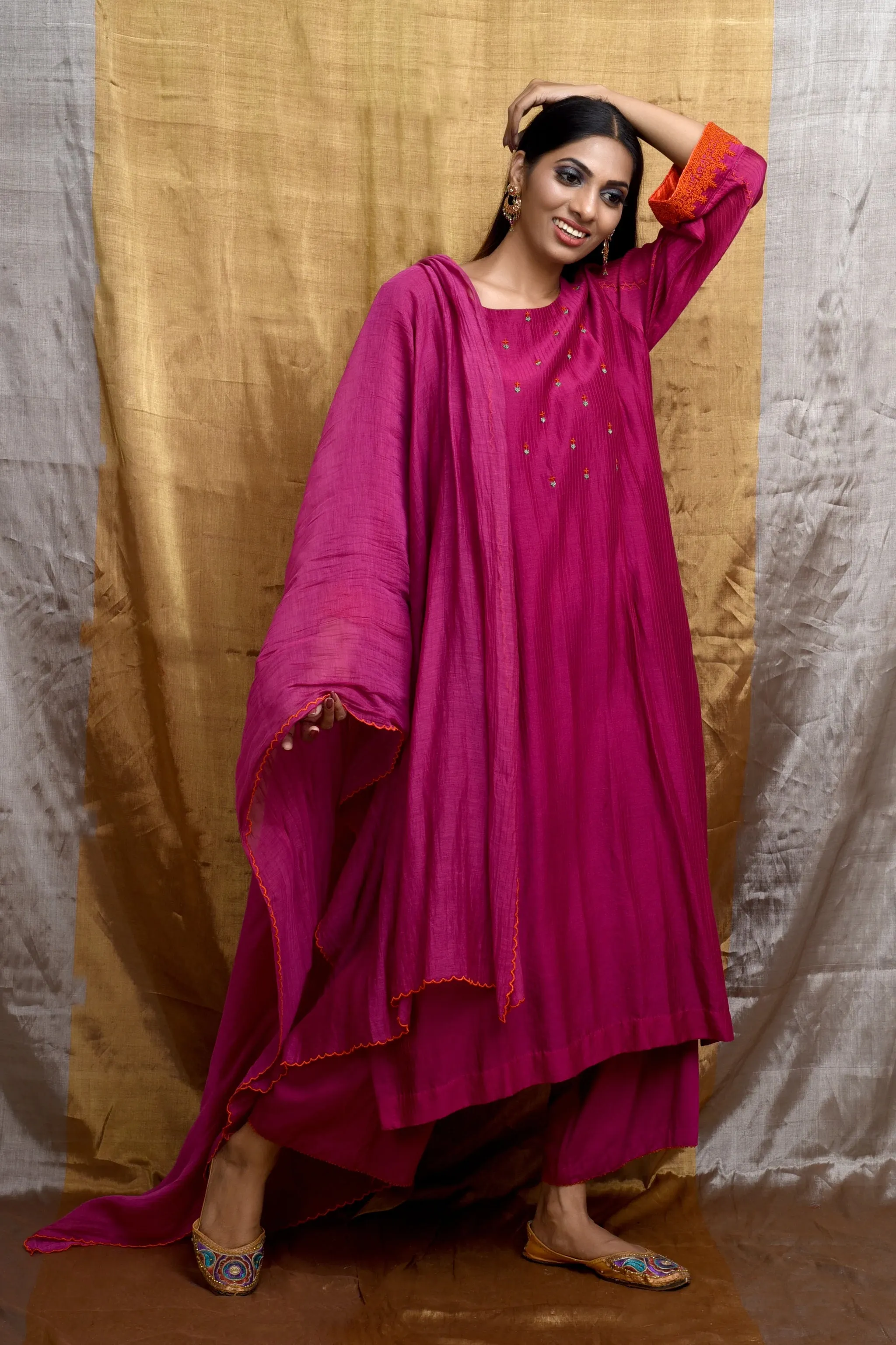 Fuchsia kurta Set