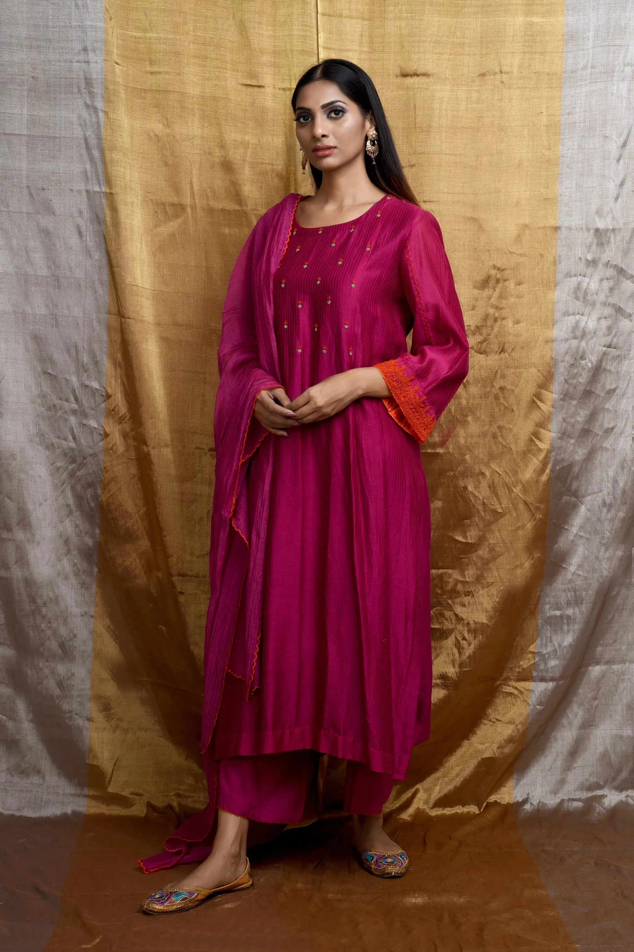 Fuchsia kurta Set