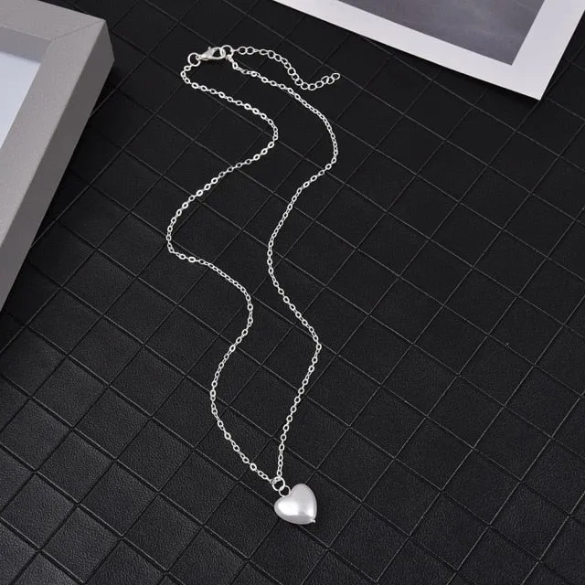 Gold Color Double Layer Heart Necklace Shining Bling AAA Zircon Women Clavicle Chain Elegant Charm Wedding Pendant Jewelry Gift