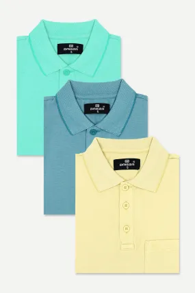 Golf Polo - Collar T-Shirts Pack Of 3 Combo For Men | Ariser