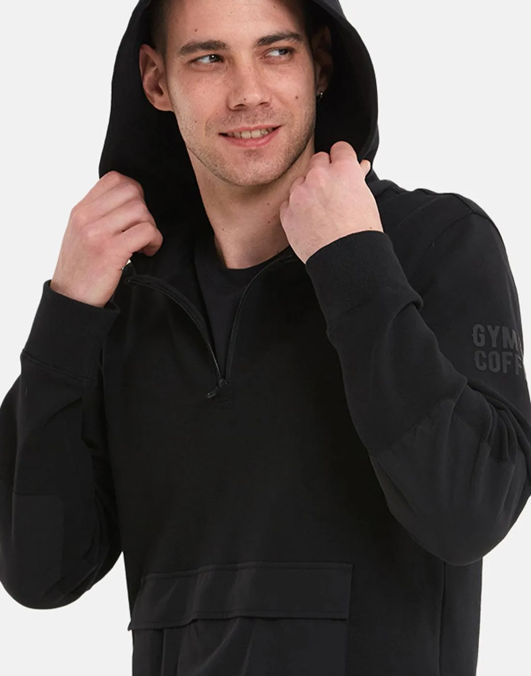 Horizon Half Zip Hoodie in Black