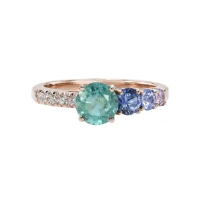 Lavender Cascade Colombian Emerald Ring